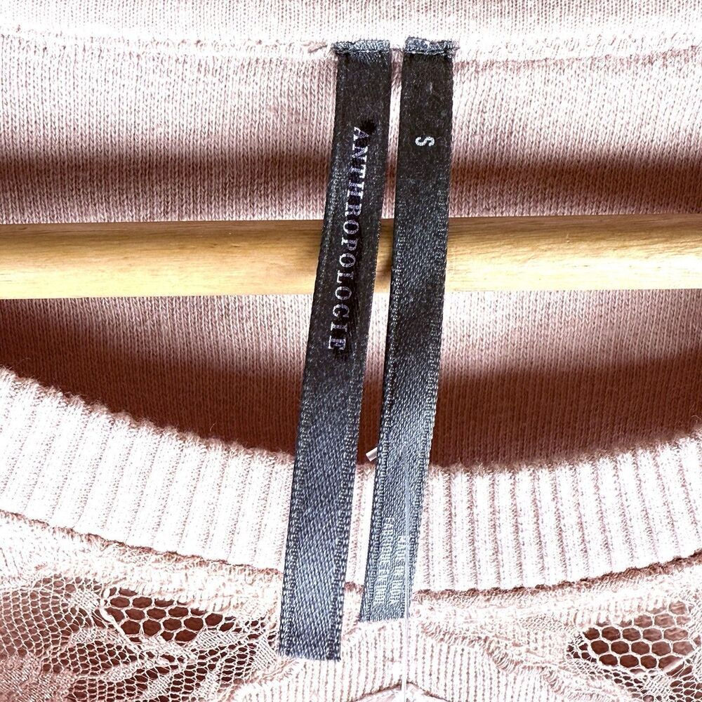 Anthropologie Embellished Pink Bow Beaded Sweatshirt NWT - Picture 7 of 16